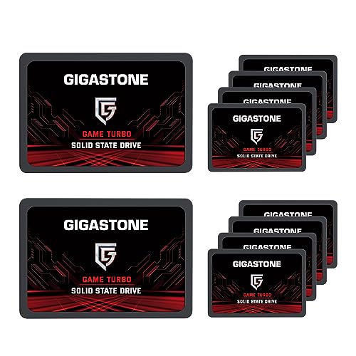 GIGASTONE SATA SSD 128GB (10-Pack) 2.5 inch SSD 520MB/s Upgrade Laptop PC Memory and Storage PS4 HDD Replacement 2.5" Internal Solid State Hard Drives SATA III SLC Cache 3D NAND Game Turbo Performance