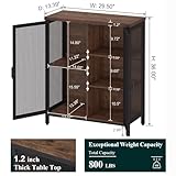 BON AUGURE Coffee Bar Cabinet for Liquor, Small Storage Cabinet for Home Kitchen, Farmhouse Buffet Sideboard Table Station, Whiskey Alcohol Cabinets for Dining Living Room (2 Doors, Rustic Oak)