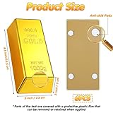 6 Pcs Fake Gold Bar Replica Brick Bullion Glittering Movie Prop for Stage Decoration Halloween Pirate Costume Party Supplies Novelty Gifts Paper Weight Door Stop (Gold, 6.5 Inch)