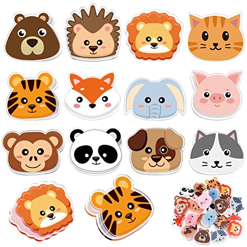 Crtiin 24 Pcs Cute Bag Clips Funny Animals Shaped Fruit Kitchen and Food Bag Clips Binder Paper Plastic for Airtight Seal Food Storage