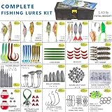 THKFISH Fishing Lures Kit, Bass Fishing Gear Kit for Freshwater Tackle Box with Tackle Included Topwater Baits, Swimbaits, Frog, Fsihing Bait Accessories Gift for Men