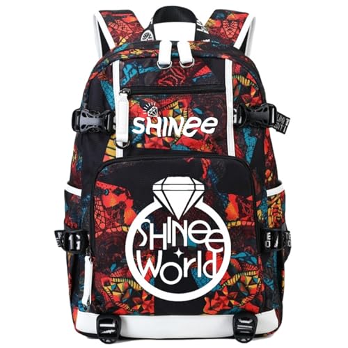 GO2COSY Canvas Luminous Backpack Daypack Laptop Bag Student Bag Rucksack School Bag with USB port 4