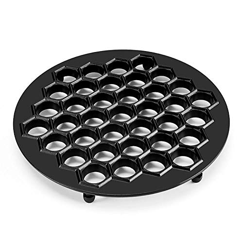 37 Holes Avioli Mould Maker, Dumplings Press, Dough Press Dumplings Maker Pie Pastry Fast DIY Tool, Metal 37 Holes Dumplings Maker,Black(Black)