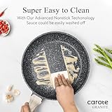 CAROTE 21pcs Pots and Pans Set Nonstick, Cookware Set Black Granite Induction Kitchen Cooking Set w/Frying Pans & Saucepans(PFOS, PFOA Free)