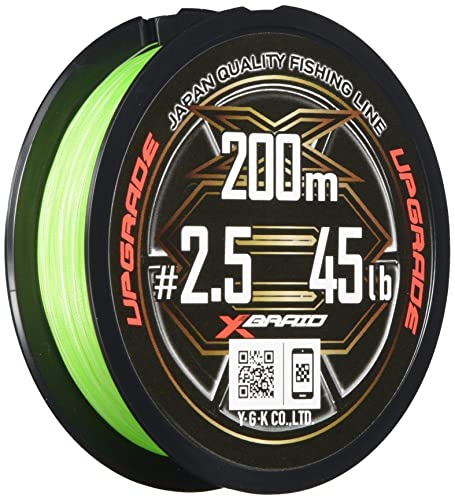 X-Braid Upgrade X8 200m 2.5# 45lb Green 15cm per 1m White Mark