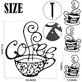 Hotop 4 Pieces Metal Coffee Cup Wall Decor Coffee Bar Decor Cafe Themed Wall Art Decoration Vintage Cup Signs for Kitchen Decorations Shop Restaurant Lounge Decorations(Black)