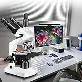 Trinocular Microscope 40X-5000X Magnification, Microscope for Adults, Laboratory Grade with Dual Mechanical Stage and HD USB Camera Microscope (Adult Trinocular Microscope with Electronic Eyepiece)