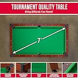 GoSports 7 ft Pool Table with Wood Finish - Billiards Game Room Table for Adults & Family - Accessories Not Included