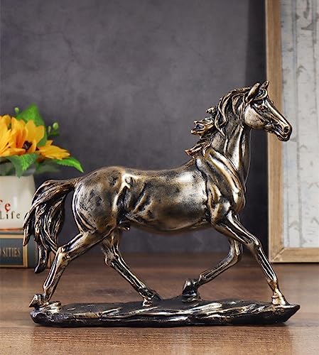 JXCBXJ Horse Resin Statue,Home Animal Decor,Horse Art Figurine Decorative Sculpture,for Home Office Decoration Gift.Copper