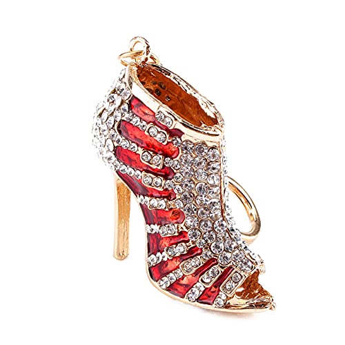 Health Gear High Heel Keyring - Lovely Crystal Shoe Pendant With Rhinestone for Purse or Bag - Key Chain Gift