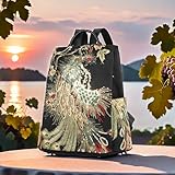 Glitter Embroidery Women Backpack Purse, Fashion Canvas Travel Anti-theft Rucksack Shoulder Bag (Black)