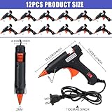 Zhengmy 12 Pcs Mini Glue Gun Crafts Hot Melt Guns Low Temp Glue with Burn Protection Fast Preheating and Easy Squeeze Trigger for School DIY Arts Class Projects Home Quick Repairs, 20 W (Black)