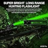 ANEKIM UC20Pro Green Hunting Light Kit, 1783m Spotlight 2200 High Lumen Predator Light for Tactical Flashlight for Hog Coyote and Varmint Night Hunting