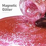 MIZHSE Glitter Cat Eye Gel Nail Polish, Magnetic Gel Nail Polish Set 8 Colors with Magnet Stick, Ice Sparkly Cateye Nail Gel Platinum Effect Winter Colors Soak Off Nail Art Salon Manicure Women Gift