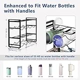 2-Tier Stackable Water Bottle Organizer for Cabinet - for Stanley 40 oz Tumbler, Anti-Rolling Cup Organizer for Kitchen Cabinets with Lid Storage, Water Bottle Holder for Cabinet Travel Mug Cup