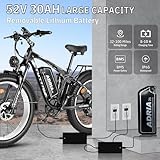 Peak 5000W-Electric-Bike for Adults-Men, Dual-Motor-Ebike 40-46MPH, 52V 30AH Long Range Electric Bicycle, 26" Fat Tire Dirt-Bike, Full Suspension Mountain Bike for Off-Road Snow Sand Hunting (White)