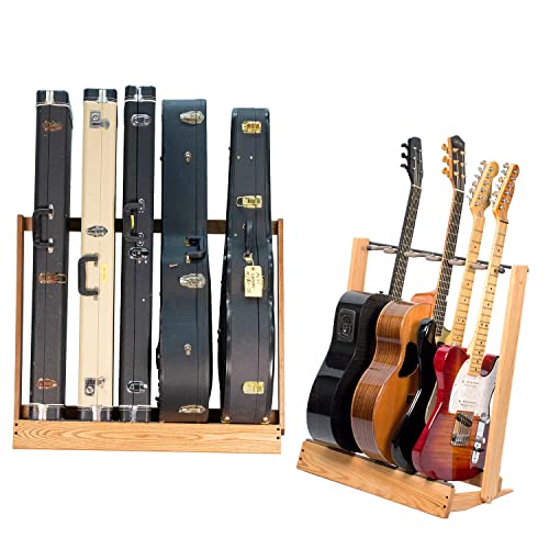 String Swing Multiple Guitar Floor Stand and Case Rack For Acoustic and Electric Guitars– Hand Welded Steel and Hardwood Made in the USA – CC34-29