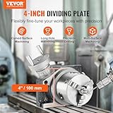 VEVOR Rotary Table for Milling Machines, 4''/ 100 mm, Horizontal Vertical Model Precision Milling Rotary Table, with 3.1''/80 mm 3-Jaw Chuck M10 T-Bolts Nuts, for Milling Engineering Indexing Tools