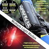 Bike Light Set for Night Riding,9000 Lumen Bright LED Bicycle Light High Beam Low Beam,USB Rechargeable Bicycle Headlight Set,Waterproof Bike Headlight and Taillight for Adult Kid Mountain