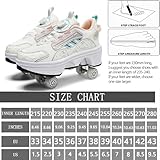 2 in 1 Roller Skate Shoes for Kids, Multifunctional 4 Wheels Rollerskate Shoes, Double-Row Deform Wheel Automatic Walking Shoes, Outdoor Sports Rolling Shoe with Invisible Wheels for Adult or Children