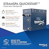 SteamSpa Executive 12 KW QuickStart ACU-Steam Bath Generator Package with Built-in Auto Drain in Oil Rubbed Bronze | Steam Generator Kit with Dual Control Panel Steamheads 240V | SS-EXT1200OB-A