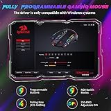 Redragon Gaming Mouse, Wireless Mouse Gaming with 8000 DPI, PC Gaming Mice with Fire Button, RGB Backlit Programmable Ergonomic Mouse Gamer, Rechargeable, 70Hrs for Windows, Mac Gamer, Black