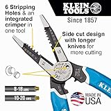 Klein Tools K12065CR Wire Stripper / Cutter / Crimper Tool for Cutting, Stripping, Crimping, Twisting (8-18 AWG solid, 10-20 AWG stranded)