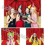 SJOLOON Red Carpet Photography Backdrop Red Curtain Background Hollywood Star Red Carpet Photo Background Vinyl Studio Props 11411 (10x10FT)