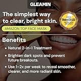 Gleamin Vitamin C Clay Mask for Dark Spots,10-Minutes Turmeric Clay Face Mask Skin Care, Deep Cleansing Pores - Facial Improves Uneven Tone, Post-Blemish, Visibly Brighten, Scarring & Texture - 2.5 Oz