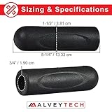 AlveyTech Rubber Hand Grips - Fits Go-Go, Mega Motion & Pride Electric Mobility Scooter, Handlebar Parts for Medical Wheelchairs, Transport Chair, Power Bike, Rollator, E-Bicycle Accessories Hand Grip