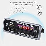 DC 5V/12V Bluetooth 5.0 Audio Decoder Board Audio Module USB AUX SD FM Radio Lossless MP3/ WMA/WAV/FLAC/APE Decoder Board Module, Colors Screen Display (Black)