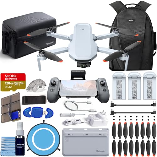 Potensic ATOM 2 Drone Fly More Combo (96-Min Flight) with 4K Video, 8K Photo, Under 249g, 6.2 mile Transmission, AI Track, Vertical Shooting + 128GB Card + Pilot Kit