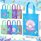 Ferraycle 24 Pcs Mermaid Under the Sea Goodie Bags Marine Sea Animals Party Favors Treat Bags for Baby Shower Birthday Party Decor