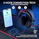 Redragon H510 PRO 3-Mode RGB Gaming Headset - 7.1 Surround Sound - 53MM Audio Drivers in Memory Foam Ear Pads w/Durable Fabric Cover- Multi Platforms Headphone - USB Powered for PC/PS4/NS