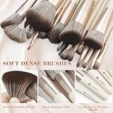 HEYMKGO Makeup Brushes 22Pcs Makeup Brush Set Professional Premium Synthetic Foundation Contour Concealer Eyeshadow Make up Brushes with Case Makeup Remover Pads Makeup Puffs