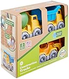 Green Toys Construction Vehicle Includes Scooper, Dumper, Mixer, 1 Character- 3 Pack - 4C