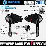 FENRIR CNC Aluminum Alloy Cafe Racer Black Motorcycle Bar End Mirrors Side 22MM 7/8" Inch Handlebar Mirror Universal Rear View For M8/M6 Standard Super Sport Naked Street Bike Cruiser Scooter Minimoto