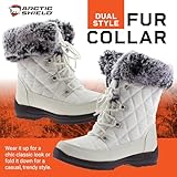 ArcticShield Faux Fur Womens Winter Snow Boots for Women - Dual Style Fur Collor Waterproof Snow Boots for Women with Memory Foam Insoles - Snow Boots with Heat Retain Technology (Snow White)