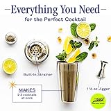 Nuvantee Cocktail Shaker Set，24 oz Martini & Drink Mixer w/Built in Strainer, Measuring Jigger, Home Bartending Kit, Stainless Steel Martini Shaker