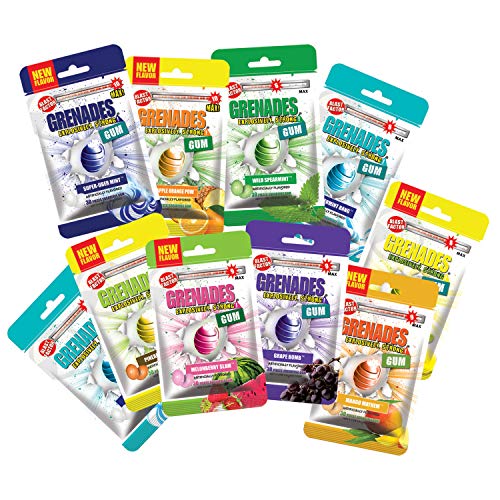 Grenades Gum 10-PACK BUILD-YOUR-OWN BUNDLE-Explosively Strong Mint Gum- 11 Flavors to Choose From- Up to 300 pcs