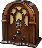 Crosley CR31D-WA Companion Retro AM/FM Tabletop Radio with Bluetooth Receiver, Walnut