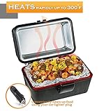 VaygWay 12V Portable Heating Lunch Box Electric Insulated Lunch Box Food Warmer Universal Perfect for Traveling, Picnics, Camping and On-site Lunch Break (2 Pack Black Portable Heating Lunch Box)