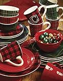 Certified International Christmas Plaid 5.5" Ice Cream Bowl, Set of 6 Assorted Designs, One Size, Mulicolored,2 ounce