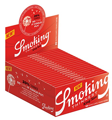 Smoking Brand Thinnest Red Cigarette Rolling Papers Ultra Thin - Thinnest Rolling Paper in the World - Full Box (50 Booklets)