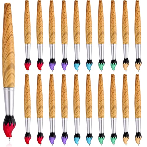 20 Pieces Paintbrush Pen Bamboo Brush Shape Ballpoint Pen Novelty Retractable Paintbrush Ink Pens for Art Activities School Stationery House Warming Parties Christmas Halloween Near Year Gift