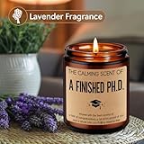 LEADO Grad Candle, PhD Graduation Gifts, Doctorate Degree Present for Women, 2025 Graduation Gifts for Her, Him - Funny Dissertation, Congrats Grad Present for Doctoral Graduates, PhD Students