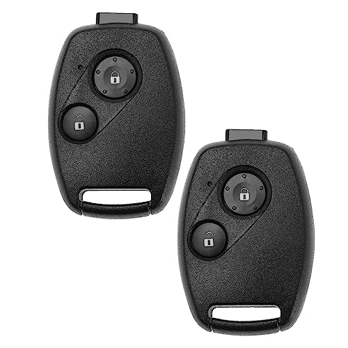 The Lord of the Tools 2 Set 2 Button Remote Car Key Fob Replacement Compatible with Honda Civic Jazz CRV Insight Record Fit Frv Key Housings with Key Skin Black