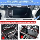 Upgrade Center Console Organizer Compartment Cover for 2021-2024 2025 Ford F150 Accessories Interior Hidden Panel Secret Pocket Lid USB Hole (Fits into The Open Pocket in Front of The Shifter)