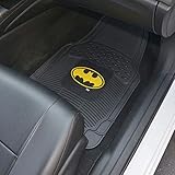 BDK Warner Bros DC Comics Batman Heavy Duty Rubber Floor Mats 3pc Set Car Accessories - No-Slip Grip, All Weather Protection, Trimmable, 2 Front Car Mats 27” x 18” & 1 Rear Liner 18” x 58”