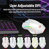 Redragon M602 RGB Wired Gaming Mouse RGB Spectrum Backlit Ergonomic Mouse Griffin Programmable with 8 Backlight Modes, Up to 7200 DPI for Windows PC Gamers (White)